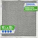 Stove Hood Vent Filter 11.6 x 11.2 BPQTF S99010317 Compatible with Broan Range Hood Filter Replacement for Ductless Overhead - Metal Mesh Filters Grease and Carbon Freshens Kitchen Oven Air (1-Pk)