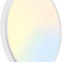 MODERN 15.8in 46W, 4800LM, 3000K/3500K/4500K/5000K//6000K CCT Selectable LED Ceiling Light, Close to Ceiling Round Flat Panel Light for Living Room, Bedroom,Kitchen ect(White, 1 Pack)