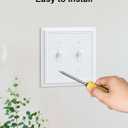 2-Pack Double Toggle Light Switch Cover Plate, Durable Natural Bamboo Fiber Decorative Switch Plate Covers, Pure White 2 Gang Wall Plate, Corrosion Resistant