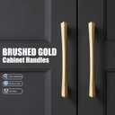 10 Pack Gold Cabinet Handles 3.75 Inch(96mm) Hole Center Brushed Brass Cabinet Pulls Gold Dresser Drawer Pulls-Door Hardware Handles for Kitchen Bathroom Bedroom Furniture