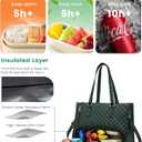 LOVEVOOK Lunch Tote Bag for Women, 15.6 Inch Laptop Bag with Insulated Lunch Compartment, Quilted Large Capacity Computer Handbag with Purse for Business, Work, Nurse, Collage, Office, Casual, Green