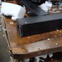 DWVO 3-Pieces Dining Room Table Set for 4 People 63" Large Dining Table with 2 Benches Rectangle Industrial Kitchen Table for 4 with Metal Frame & 2 Storage Shelves for Small Space Kitchen Brown