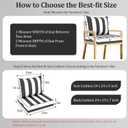 Outdoor Chair Cushion, 24 x 24 Inch Waterproof Deep Seat Patio Cushions Set of 2, Loveseat Cushions for Outdoor Furniture, 4" Thick Patio Furniture Cushion with Handle Straps, Black Stripe