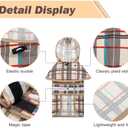 KOOLTAIL Dog Raincoat Hooded Slicker Poncho with Leash Hole, Raincoat for Small Medium Dogs, Waterproof Doggie Rain Jacket with Reflective Strip, Adjustable Breathable Plaid Puppy Rainwear-Beige M