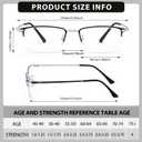 VIEWBETTER Titanium Frame Reading Glasses with Smoky Quartz Lenses - Natural Crystal Stone/Clear Real Glass R2222