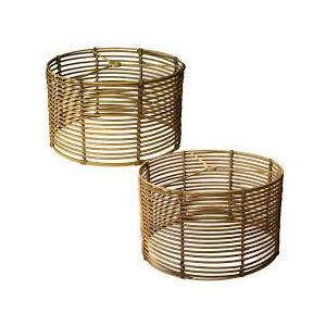 Rattan Drum Lampshade for Table Lamps Floor Lamp,unique boho,Easy Assembly Replacement Lamps shades 2 Pack