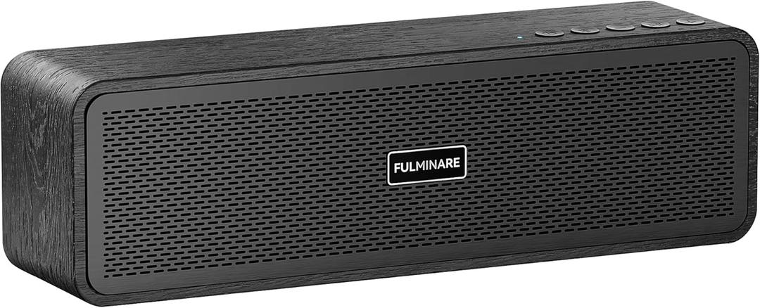 FULMINARE 50W Powerful Sound Bluetooth Speaker, 24H Playtime Wooden Body Speaker with Bluetooth 5.3, 4-in-1 Playing Modes (AUX/TF Card/USB/FM Radio), Rich Bass HD Audio for Indoor Outdoor Party