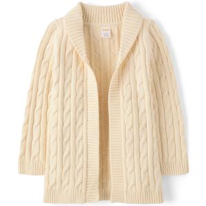 Gymboree Girls' and Toddler Long Sleeve Open Front Cardigan (12-18 Months, Frappe Long)