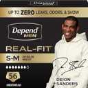 Depend Real Fit Adult Diapers, Incontinence Underwear for Men, Disposable, Maximum Absorbency, Small/Medium, Grey, 56 Count (2 Packs of 28),  (Gray)