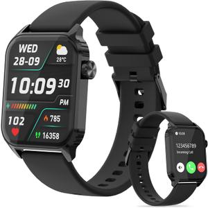 Smart Watches for Women Men, 1.83" HD Smartwatch with 120 Sports Modes, Heart Rate/Sleep Monitor, IP67 Waterproof, Bluetooth Call & Music Control