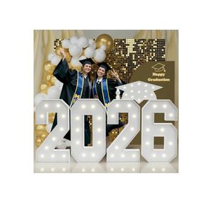(17)
2026 Graduation Decorations Marquee Numbers: 4FT Large Light Up Numbers Grad Decorations Class of 2026 Sign for Graduation Party Preschool High School College White Foam Board Backdrop