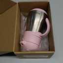 Stainless Steel Sippy Straw Cup for Toddlers 1-3 Years Old, Insulated Toddler Water Bottle Baby Training Tumbler with Handles, 8oz Kids Straw Cups for Travel, Daycare & At Home, Pink