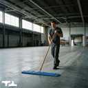 36 Inch Blue Commercial Dust Mop & Floor Sweeper – Wood Handle Floor Mop for Tile, Hardwood & Concrete