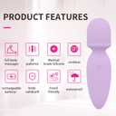 Mini Wand Massager Small Cordless Hand-held Massager Quiet Waterproof Massager Rechargeable Personal Massager for Neck Shoulder Back Body [4.35 * 1.18 inches]