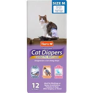 Hartz Comfitables Cat Diapers, Size M 12 Count, Comfortable & Secure Fit, Easy to Put On