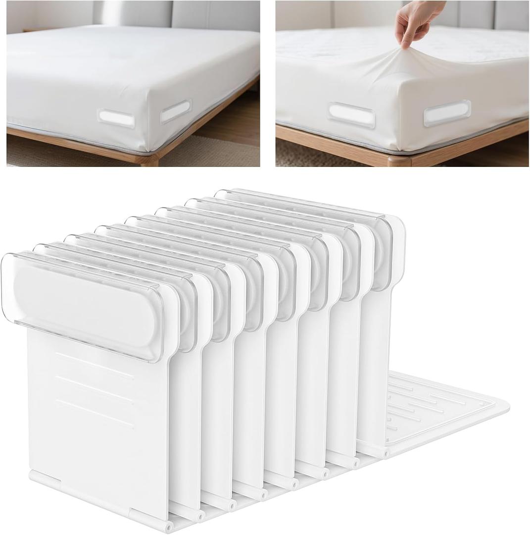 Bed Sheet Holders for Corners - 8Pcs USA Patented Heavy Duty Fitted Bedlock Sheet Holders Keep Sheets Firm & Tight,Secure All Mattress Edges and Corners,No Loose Sheets,Easy Installation