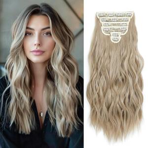 Clip in Hair Extensions for Women, Natural Light Brown Mix Blonde, 20 Inch 6PCS Hairpieces Long Wavy Soft Hair Extensions clip ins Clip in Hair Extensions for Women, Natural Light Brown Mix Blonde, 20 Inch 6PCS Hairpieces Long Wavy Soft Hair Extensions clip ins