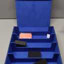 AOBOPLE Trading Card Storage Box,3200+ Card Box Storage with 24 Dividers and 4 Foam Supporters PU Leather Magnetic Cards Deck Case for MTG,TCG, Magic and Sport Cards,Great Gift for Card Collectors (3200+Black Blue)