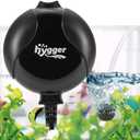 hygger Quiet Mini Air Pump for Aquarium 1.5 Watt Oxygen Fish Air Pump for 1-15 Gallon Fish Tank with Air Stone Air Tubing Clip Black