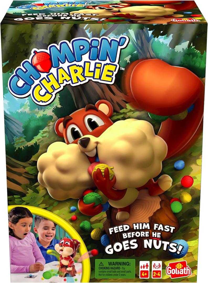 Chompin' Charlie Game - Feed The Squirrel Acorns and Race to Collect Them When They Scatter by Goliath Chompin' Charlie Game - Feed The Squirrel Acorns and Race to Collect Them When They Scatter by Goliath