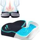 Gel Seat Cushions for Office Chairs Wheelchair Cushion for Long Sitting Back Pain，Memory Foam Seat Car Computer Desk Chair Cushion，Coccyx Cushion for Tailbone Pain Relief Office Chair Butt Pillow