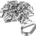 uxcell 50Pcs M5 Stainless Steel Thimble for 3/16" Dia Wire Rope, Wire Rope Cable Thimbles Rigging for Marine, Sunshade Sail, Fence