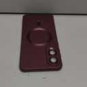 Magnetic for Samsung Galaxy S25 FE Case [Compatible with MagSafe][Built-in Camera Lens Protector] Slim Soft Silicone Bumper Shockproof Metallic Luster Phone Case, Burgundy