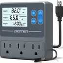 Digital Temperature Humidity Controller Pre-Wired Outlets for Mushroom, Reptile, Heating/Cooling On Outlet 1, Humidifier/Dehumidifier On Outlet2, Timer On Outlet 3
