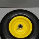 13x5.00-6 Flat Free Lawn Mower Tire and Wheel, Smooth Tread Tire for Lawnmower, Bearing Bore Hole 3/4" & 5/8, 3.25"-5.9" Centered Hub, 2 PCS