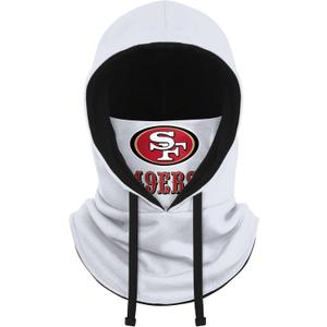 NFL Team Logo White Drawstring Winter Cap Hooded Gaiter Balaclava Face Cover (One Size)