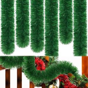 50 Feet Christmas Tinsel Garlands,Green Garland Christmas Decorations,Artificial Pine Garland Decorations for Holiday Wedding Party Decoration,Outdoor/Indoor Use