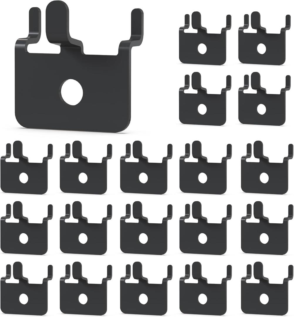 HUHOLE 20 Pack Pegboard Picture Hangers Black Powder Coated Metal U-Shape Display Hooks Fits 1/8 and 1/4 Inch Pegboards Small Peg Board Hooks for Hanging Pictures Arts and Crafts