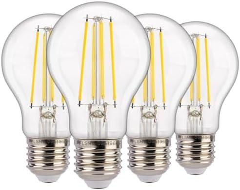 FLSNT Dusk to Dawn Outdoor Sensor A19 LED Light Bulb, 5000K Daylight, 7W (40W Eqv.), 800LM, Vintage Filament E26 Base,Auto On/Off Photocell Automatic for Energy-Efficient Outdoor Lighting, 6 Pack