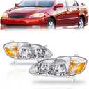 waltyotur Replacement for 2003 2004 2005 2006 2007 2008 Corolla Headlight Assembly Head Lamps Headlights Pair Left+Right
