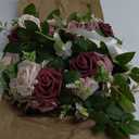 10 Wedding Aisle Decorations for Ceremony - Burgundy Chair Flowers for Aisle Decor - Church Pew Decorations