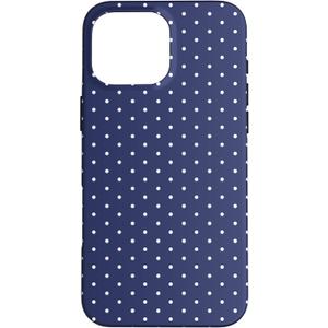 White and Navy Tiny Polka Dot Vintage Boho Aesthetic Cute Case for iPhone 16 Pro Max