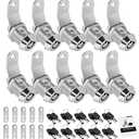 10 Pack Tool Box Lock with Keys, 5/8" Cabinet Lock Cam Lock Keyed Alike, Toolbox Lock Replacement Lock for Mailbox RV Storage Door with Manual, Zinc Alloy (10Pack，5/8 Inch)