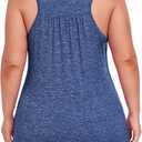 ForHailey Plus Size Workout Tank Tops for Women Racerback Yoga Tops Athletic Running Shirts Loose Fit Sleeveless Gym Clothes (Blue)