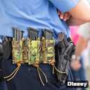 2PC Double Pistol Mag Pouch Molle, Tactical Open Top Handgun Magazine Holster, Universal Dual Stack Mags Holder for 38Spl / 9mm 40 Calibers,45 ACP Glock, SIG, S&W, M&P, 1911 etc