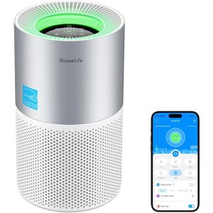 GoveeLife Smart Air Purifier for Homes and Large Rooms with Detachable Pre-filter, Air Quality Monitor, Covers up to 1162ft, PM2.5 Sensor, App & Alexa Control for Pet Hair, Pollen, Dust, and Smoke