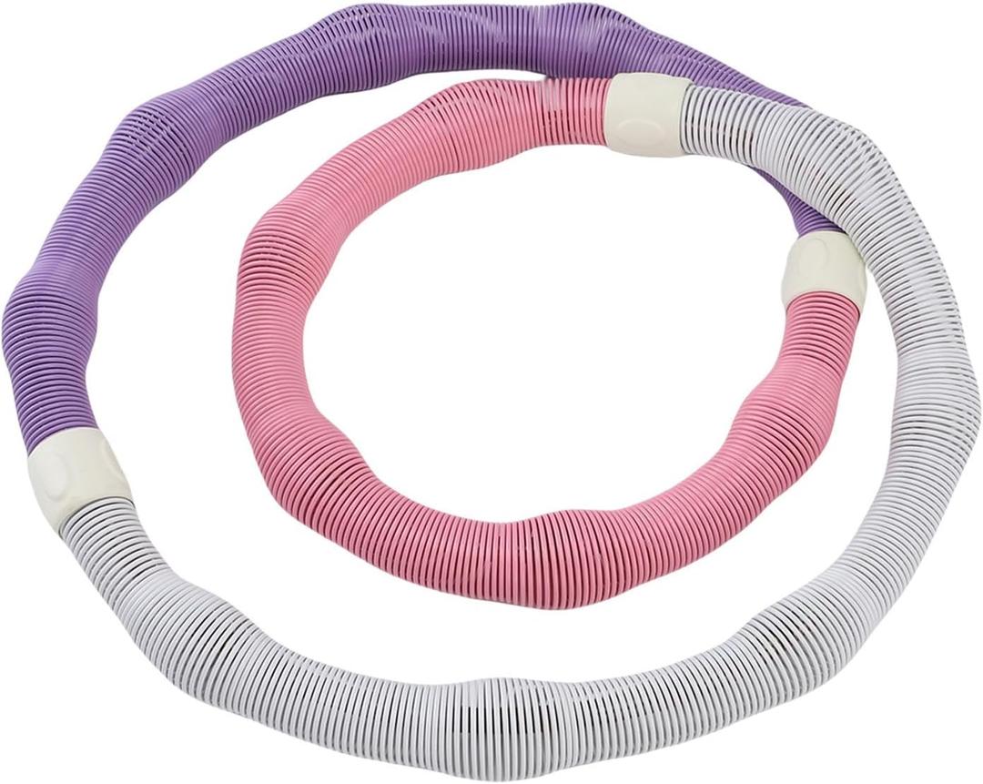 Foldable Fitness Hoop, Weighted Exercise Hoop for Adults Men Women, Quiet Workout Equipment with Alloy Steel Spring, for Abdominal Toning Home Gym Travel