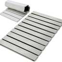 Collapsible Quick Drying Dish Mats, Stone Drying Mat for Kitchen Counter - 24x16 Inches Foldable Quick-Drying Diatomaceous Earth, Super Absorbent, Non-Slip, Kitchen Countertops Suitable (White)