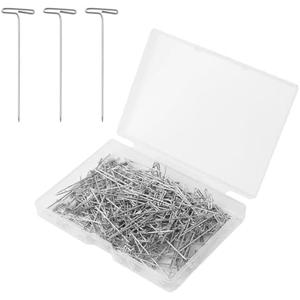 250pcs T Pins, 1.5in Straight Wig Pins for Mannequin Head Metal Jewelry Small T Pins for Crafts Blocking Pins for Sewing Blocking Knitting Sewing Jewelry Decor, Set of 4