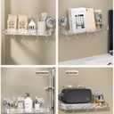 Light luxury Style Punch-Free Storage Rack, Suction Corner Shower Organizer, Corrugated Suction Cup Storage Holder, Removable Storage Rack for Bathroom.