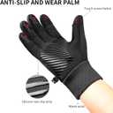 Winter Warm Gloves Men Women, Windproof Waterproof Thermal with Touchscreen Fingers & Anti-Slip Palm for Cool Weather Running Cycling Driving Hiking Biking Walking Sports Soccer, Freezer Work (Medium, Black)