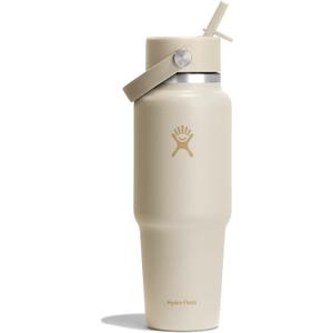 Hydro Flask Travel Water Bottle - Insulated Stainless Steel - Wide Straw Lid, Non Spill, Leakproof in 32 Oz Coconut Cream