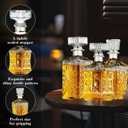 Whiskey Decanter Set of 3, Premium Crystal Spirits Decanter for Scotch, Bourbon, Vodka & Whisky, Ideal Barware & Gift for Men (28oz*2, 31oz*1)