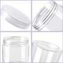 20 Pack 4oz Clear Plastic Jars with Lids,115ml Wide-Mouth Refillable Storage Containers,Empty Round Containers for Candy,Beads,Lotion,Slime Making and Food Storage
