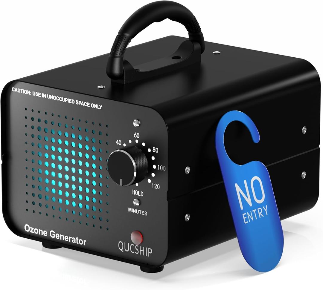 Generator 12, 000mg/h - High Capacity Machine Odor Removal, Commercial Machine & Home Generator for Car, Rooms, Smoke and Pets - Qucship