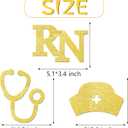 Glitter Nurse Graduation Centerpiece Sticks 12pcs Medical Nursing Graduation Party Centerpiece for Table Congrats RN Table Decorations for Congrats Grad Nurse Party Supplies